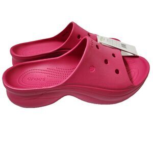Crocs Bae Slide Sandals Women’s 10 Dragon Fruit Pink Platform Slides NWT